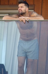 *EXCLUSIVE* Ricky Martin strips down to just his Boxers in Rio