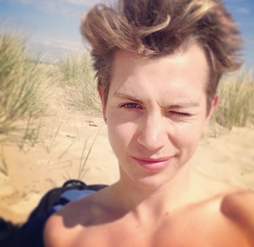 james on a beach