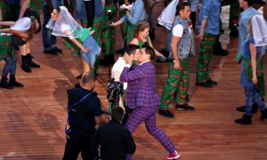 John Barrowman kiss at the Commonwealth Games opening ceremony in Glasgow