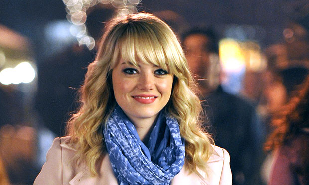 Emma Stone filming The Amazing Spider-Man 2 in New York on 17 April.