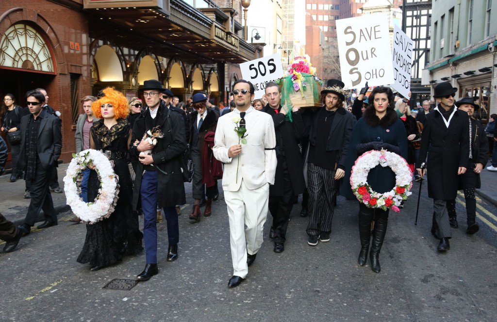 Peaceful march to protest demolition of Madame Jojo's nightclub, Soho, London, Britain - 29 Nov 2014