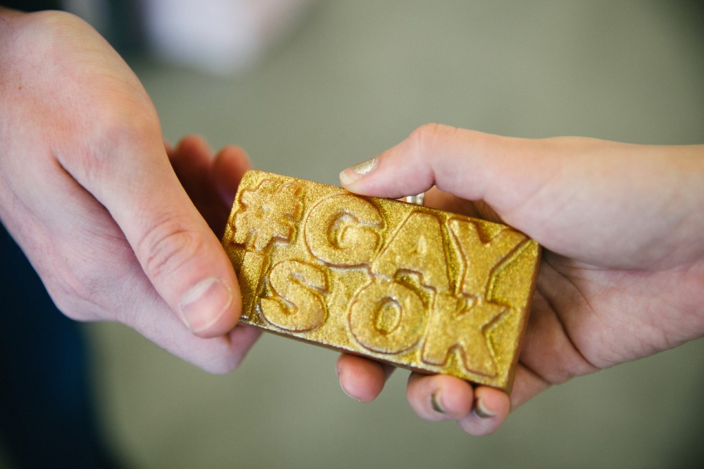 GayIsOK soap with hands