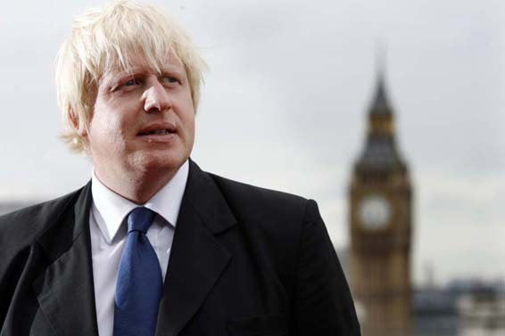 Boris Johnson at the topping out ceremony for London's largest ever new build hotel, the 1021 room Park Plaza Westminster Bridge Hotel, overlooking the Houses of Parliament London, UK. July 21st, 2009. JASON ALDEN 0781 063 1642 www.jasonalden.com