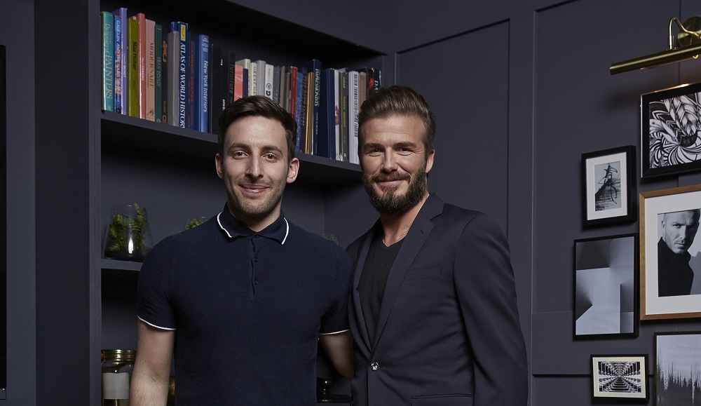 Joseph with David Beckham.