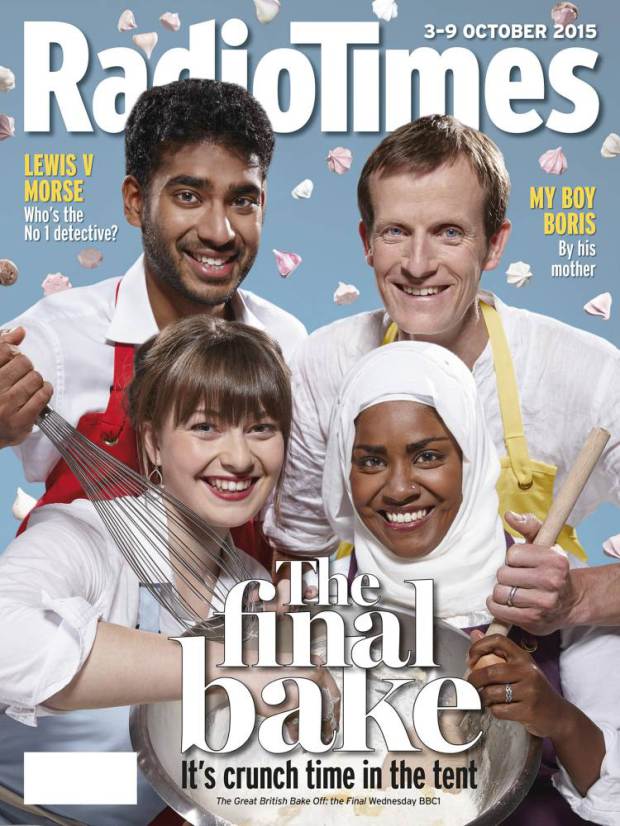 TO USED IN CONJUCTION WITH PA STORY SHOWBIZ BakeOff EMBARGOED TO 0001 TUESDAY SEPTEMBER 29 Undated handout photo of the cover of this week's Radio Times showing the semi-finalists of the Great British Bake Off. PRESS ASSOCIATION Photo. Issue date: Tuesday September 29, 2015. See PA story SHOWBIZ BakeOff. Photo credit should read: Radio Times/PA Wire NOTE TO EDITORS: This handout photo may only be used in for editorial reporting purposes for the contemporaneous illustration of events, things or the people in the image or facts mentioned in the caption. Reuse of the picture may require further permission from the copyright holder.