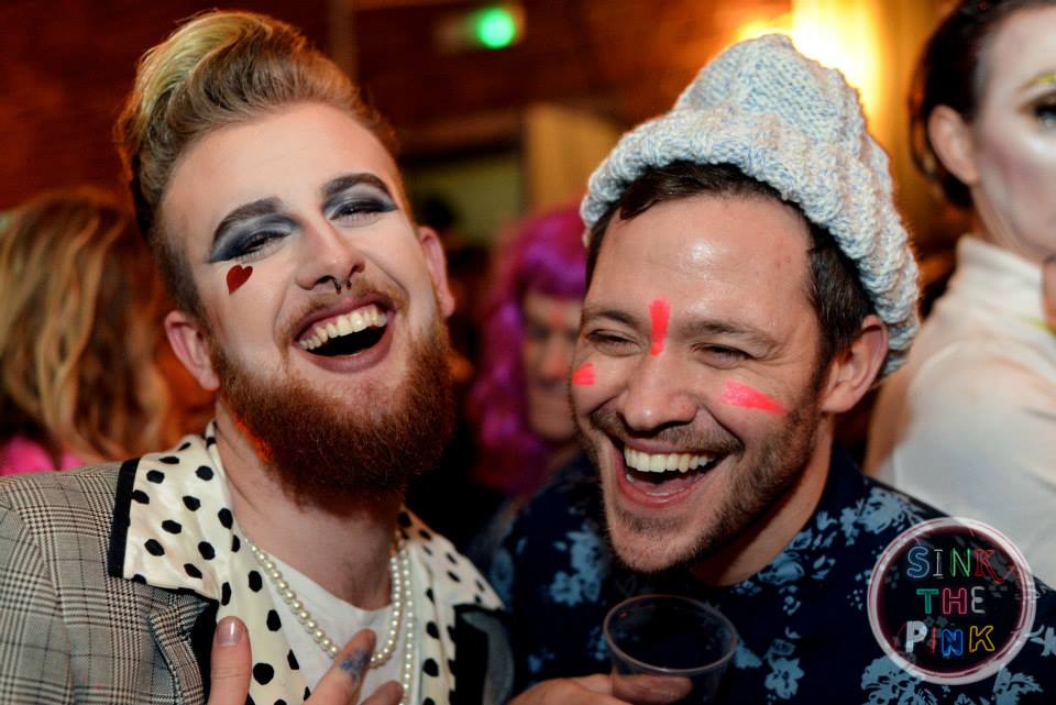 Will and friend partying at a previous Sink the Pink.