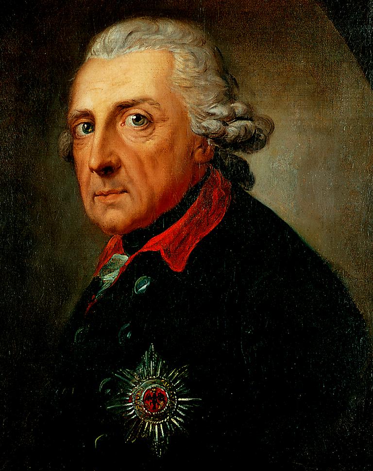 Friedrich II., auch Friedrich der Grosse oder der Alte Fritz genannt, war seit 1740 Koenig in Preussen und seit der Ersten Polnischen Teilung 1772 Koenig von Preussen. Anton Graff, der Maler des Bildes, war einer der bedeutendsten Portraitmaler seiner Zeit. ©SPSG/Wolfgang Pfauder; freie Nutzung durch TMB; kommerzielle Nutzung ausgeschlossen; Nutzung durch Dritte nur fuer tagesaktuelle Berichterstattung ueber die SPSG(-Anlagen), ansonsten Anfrage im SPSG-DIZ (fotothek@spsg.de)