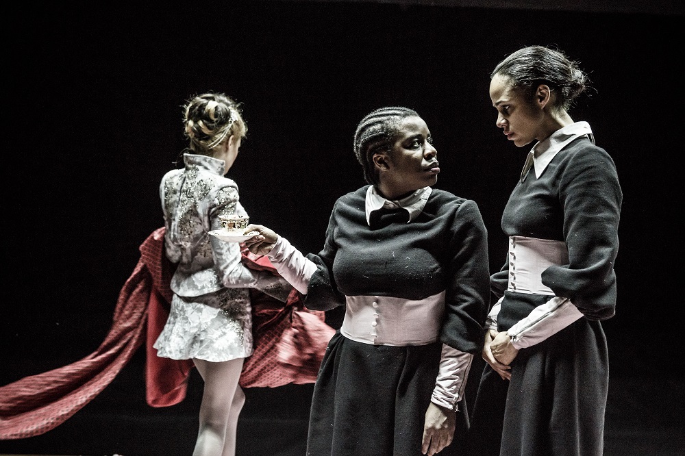 Laura Carmichael, Uzo Aduba and Zawe Ashton in The Maids CREDIT Marc Brenner