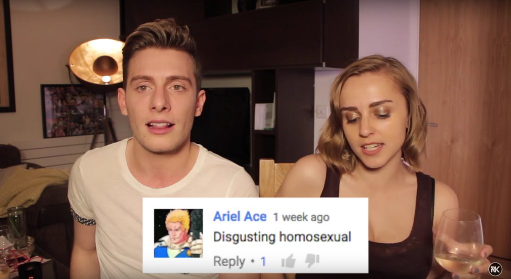 Gay YouTuber Homophobic comments 3