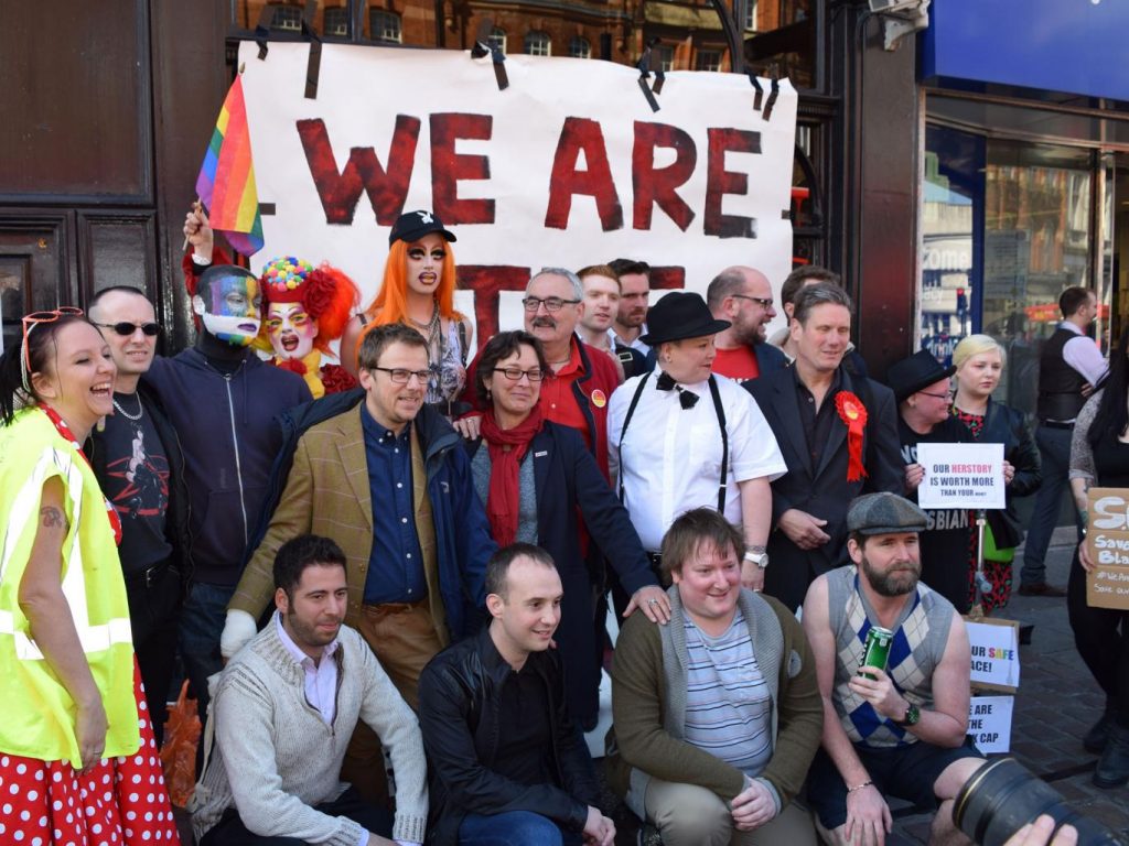 Campaigners protesting the Black Cap's closure