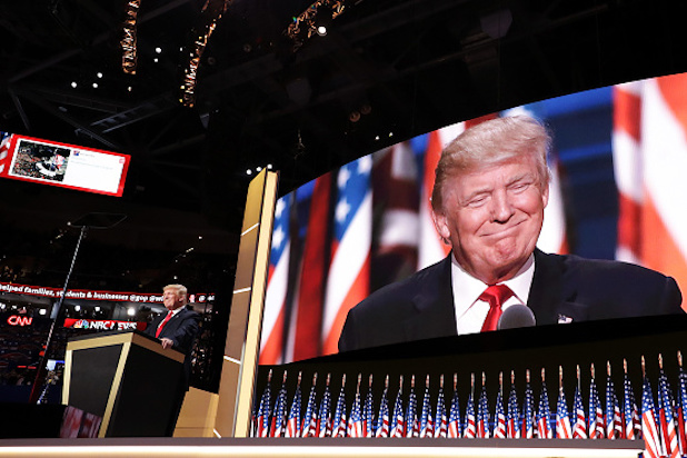 Donald Trump speaking at the RNC