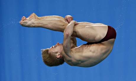 England's Jack Laugher on his way to gold in the men's 1m springboard final at the 2014 Commonwealth