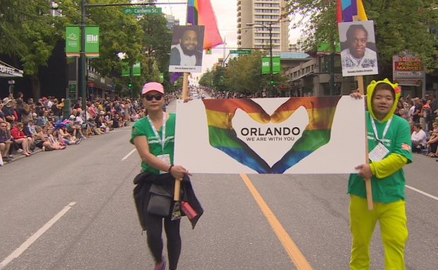 Tributes to Orlando at Vancouver's Pride march