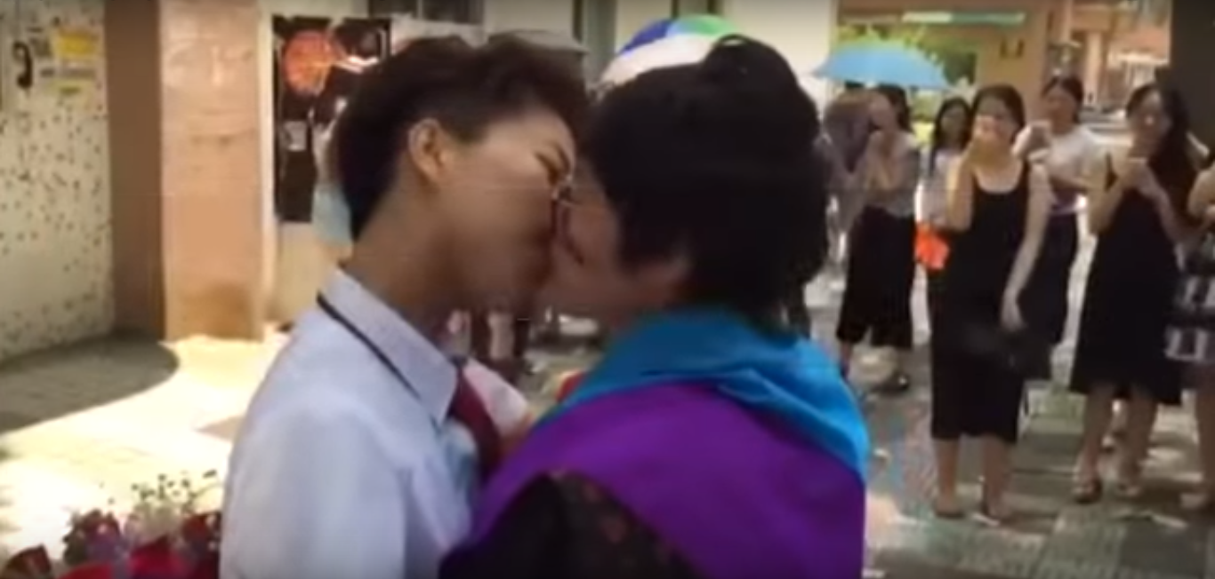 1366px x 652px - Chinese same-sex couple face the consequences of their public proposal video  - Attitude