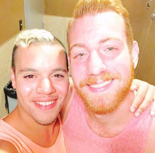 Chris Brodman (l) pictured with his boyfriend Cord Skyla (r)