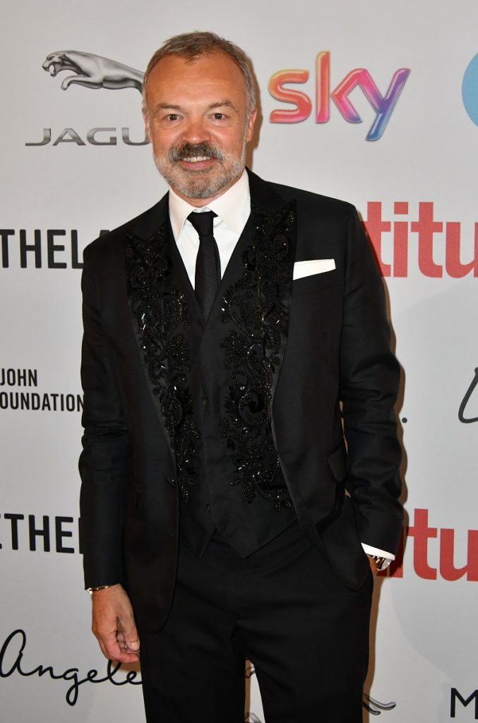 Mandatory Credit: Photo by Nils Jorgensen/REX/Shutterstock (6196672bs) Graham Norton Attitude Magazine Awards, London, UK - 10 Oct 2016 Gay lifestyle magazine's awards ceremony celebrating entertainment, lifestyle, politics and fashion, sponsored by Virgin Holidays, this year's awards benefits the Elton John Aids Foundation, at 8 Northumberland Avenue, London.
