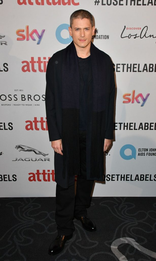 Mandatory Credit: Photo by Nils Jorgensen/REX/Shutterstock (6196672dr) Wentworth Miller Attitude Magazine Awards, London, UK - 10 Oct 2016 Gay lifestyle magazine's awards ceremony celebrating entertainment, lifestyle, politics and fashion, sponsored by Virgin Holidays, this year's awards benefits the Elton John Aids Foundation, at 8 Northumberland Avenue, London.