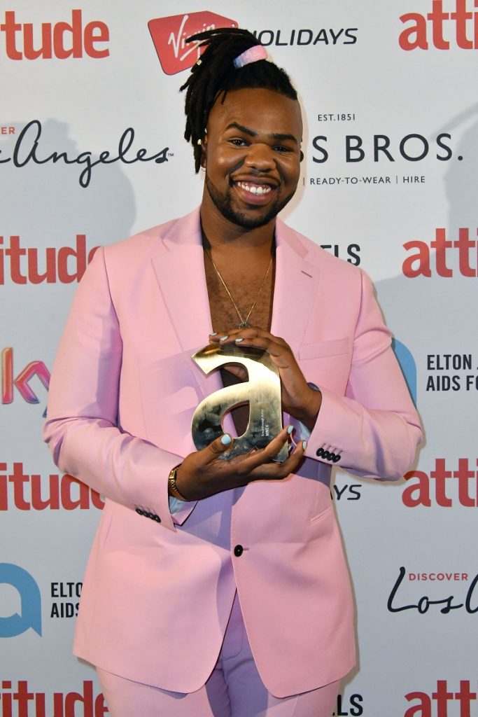 Mandatory Credit: Photo by Nils Jorgensen/REX/Shutterstock (6196672hp) MNEK, Breakthrough Award Winner Attitude Magazine Awards, London, UK - 10 Oct 2016 Gay lifestyle magazine's awards ceremony celebrating entertainment, lifestyle, politics and fashion, sponsored by Virgin Holidays, this year's awards benefits the Elton John Aids Foundation, at 8 Northumberland Avenue, London.