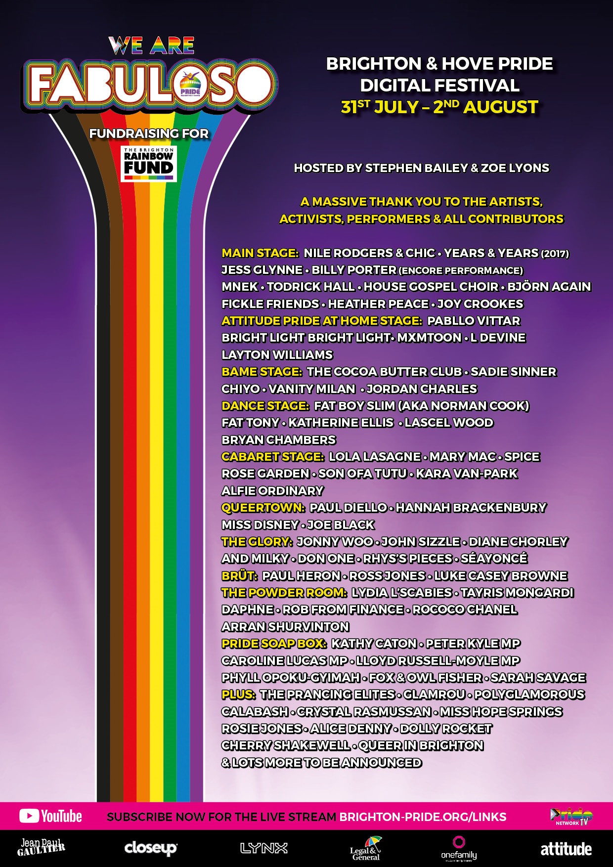 Brighton Pride digital festival lineup revealed Attitude