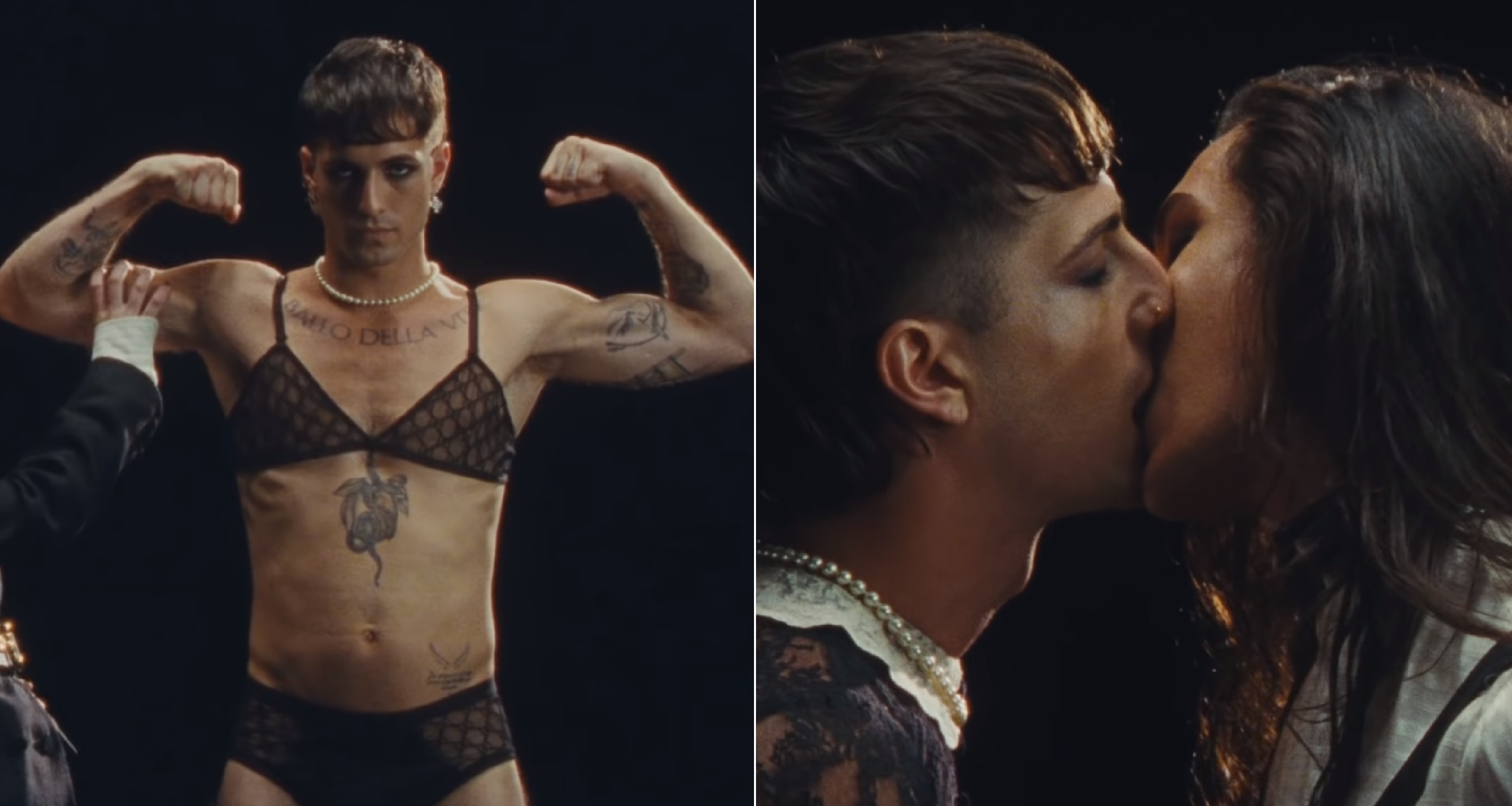Måneskins Damiano and Ethan kiss in sexually-liberated I Wanna Be Your Slave video photo