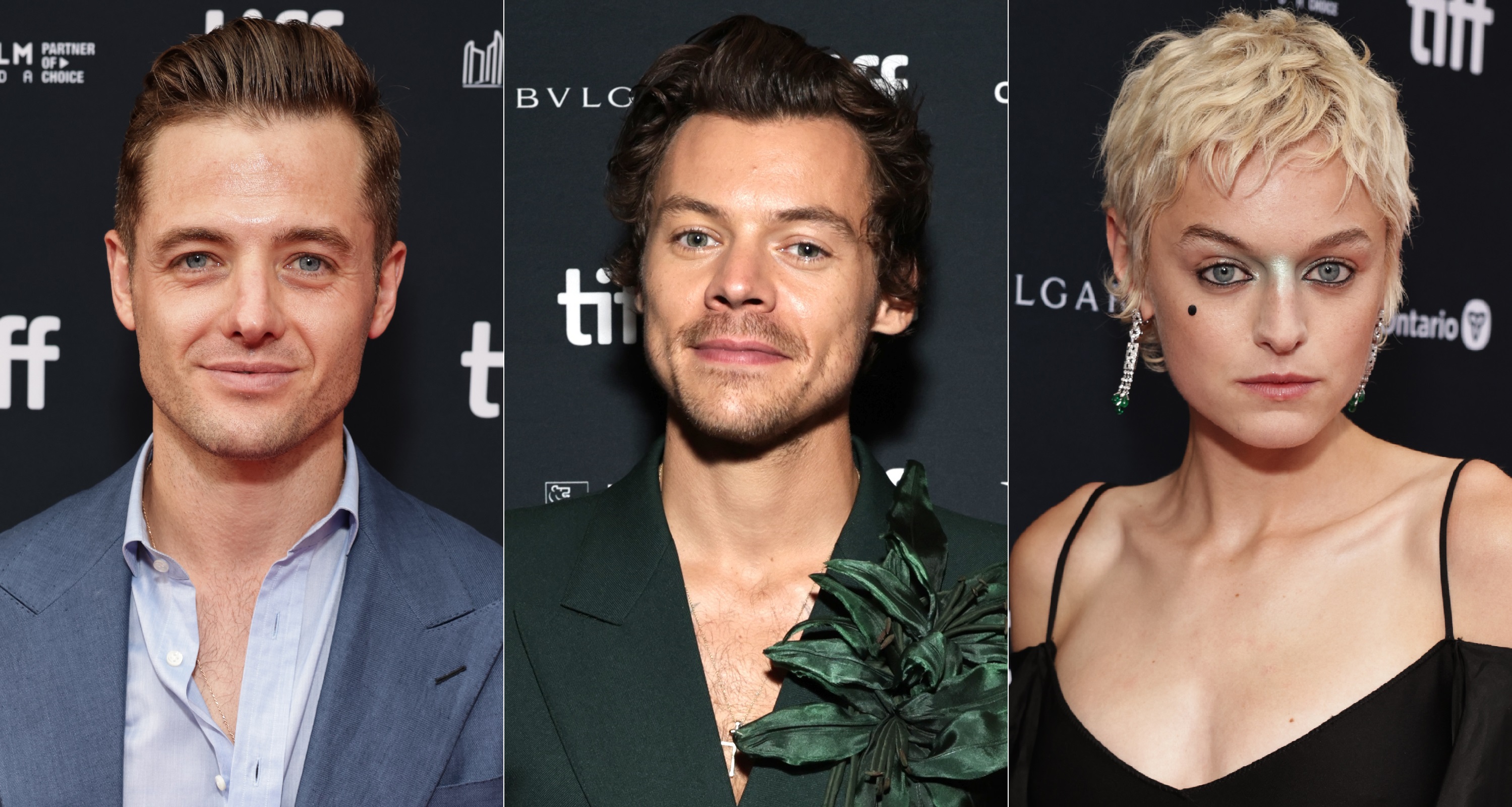 Harry Styles Green Gucci Handbag at Toronto Film Festival