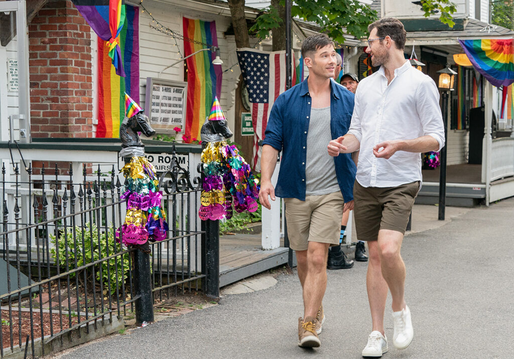 Luke Macfarlane and Billy Eichner in Bros