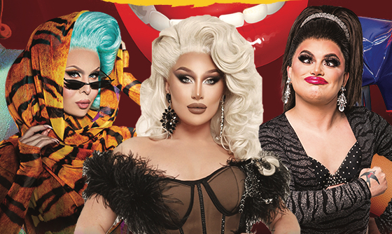 Left to right: Trinity the Tuck The Vivienne and Baga Chipz forHaters Roast: The Shady Tour