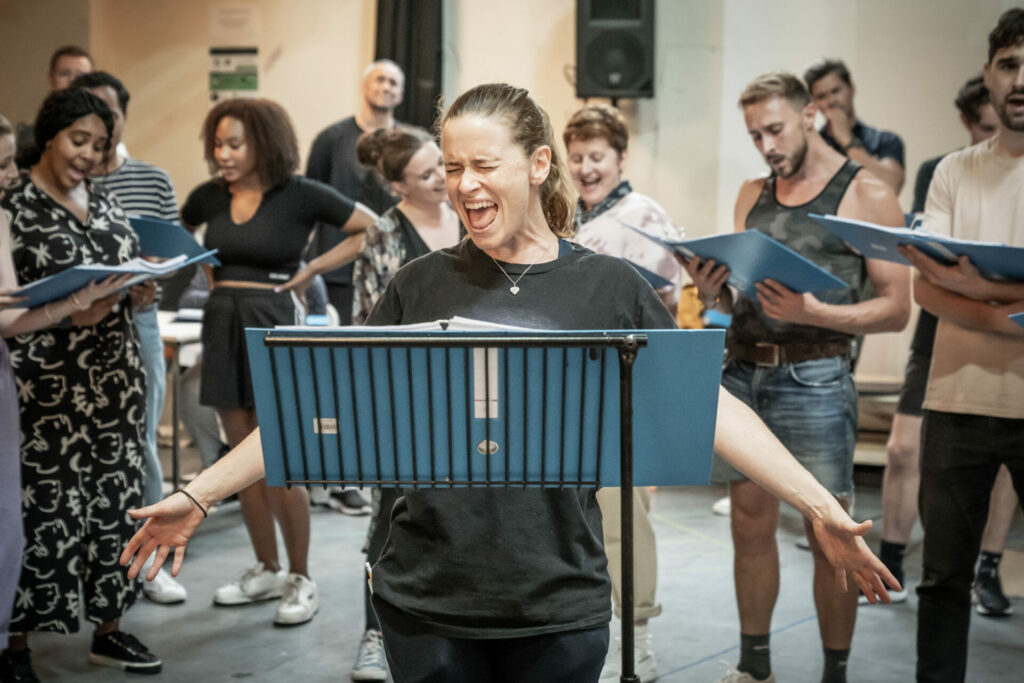 Katie Brayben in rehearsals for Tammy Faye