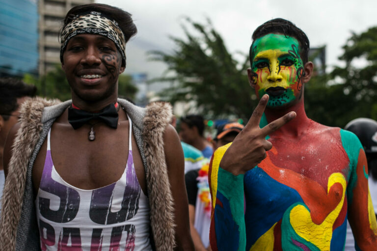 People participate in the Gay Pride Parade, in Caracas, Venezuela, on June 29, 2014.