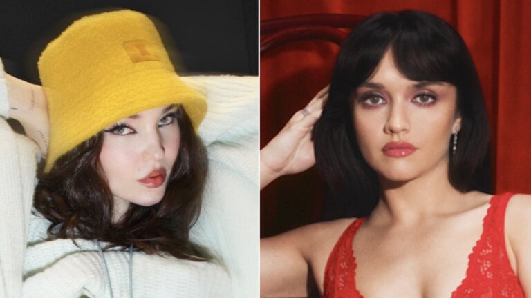 Dove Cameron and Olivia Cooke model Savage X Fenty Holiday Lounge Collection