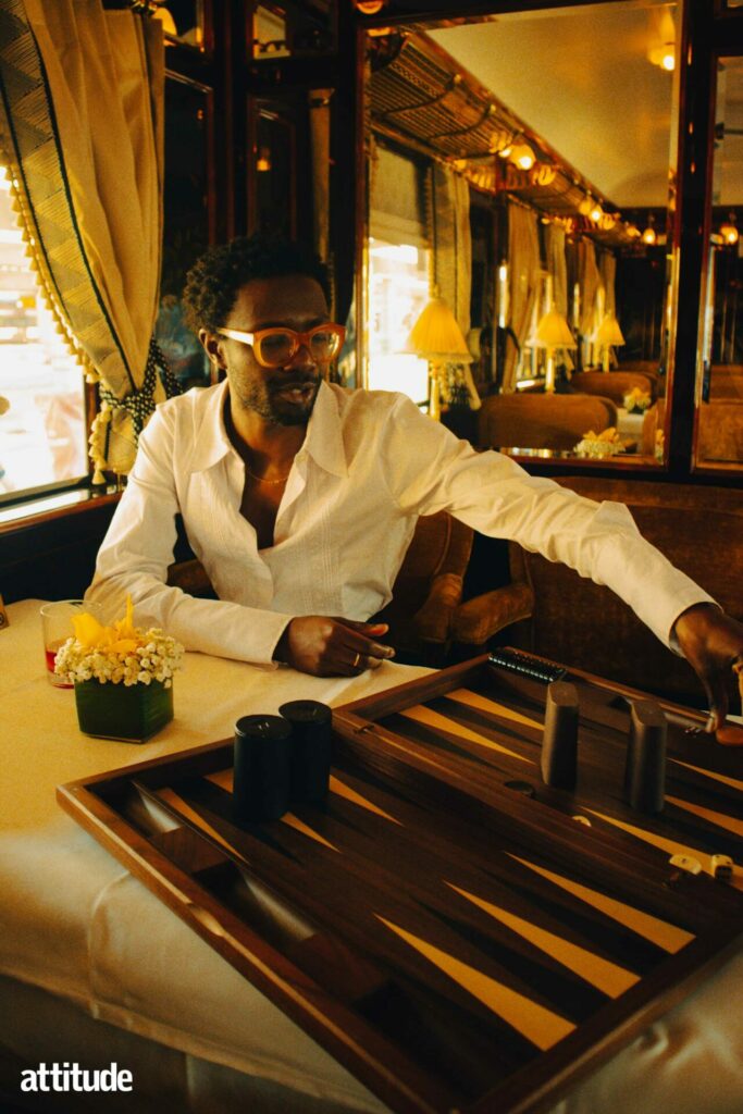 Omari Douglas on board the Venice Simplon-Orient-Express