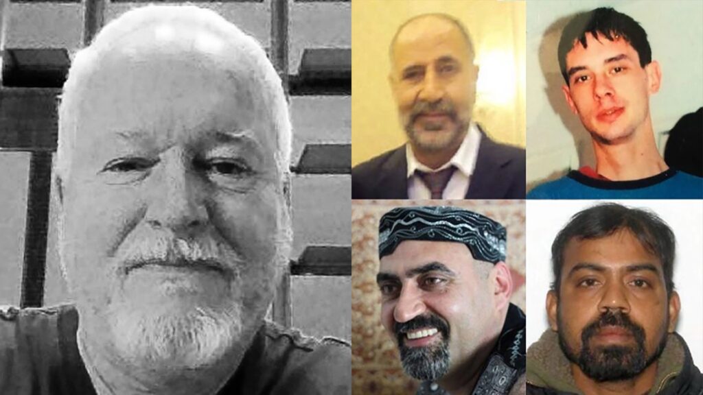 Serial killer Bruce McArthur and four of his victims: Majeed Kayhan, Dean Lisowick, Abdulbasir Faizi, Kirushna Kumar Kanagaratnam
