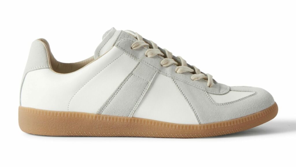 Maison Margiela Replica Leather and Suede Sneakers