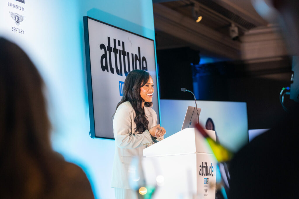 Alex Scott takes to the stage at Attitude 101, empowered by Bentley