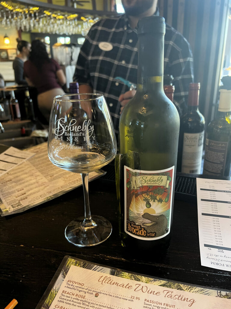 Avocado wine at Schnebly Redland's Winery & Brewery