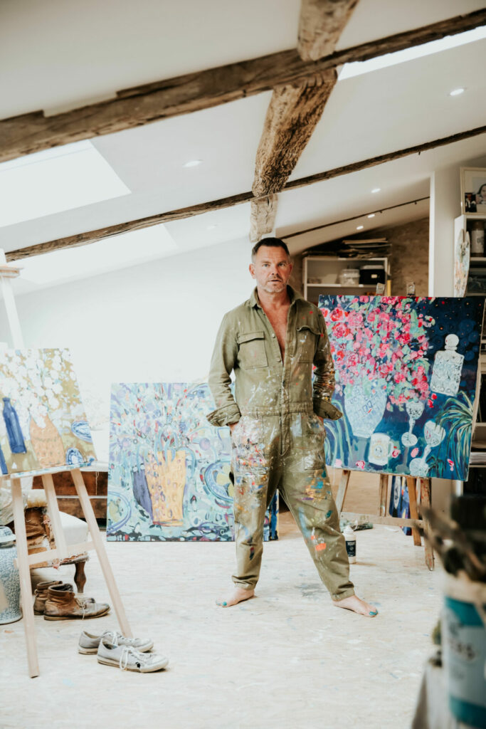 Michael F. Rumsby in his painting studio