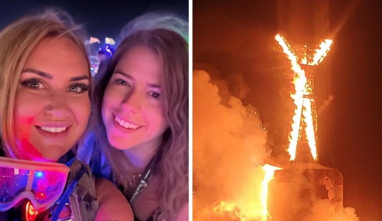 Meg Ten Eyck with Shannon Mayhew at Burning Man 2022