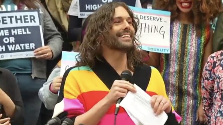 JVN at a Trans rights protest in Texas