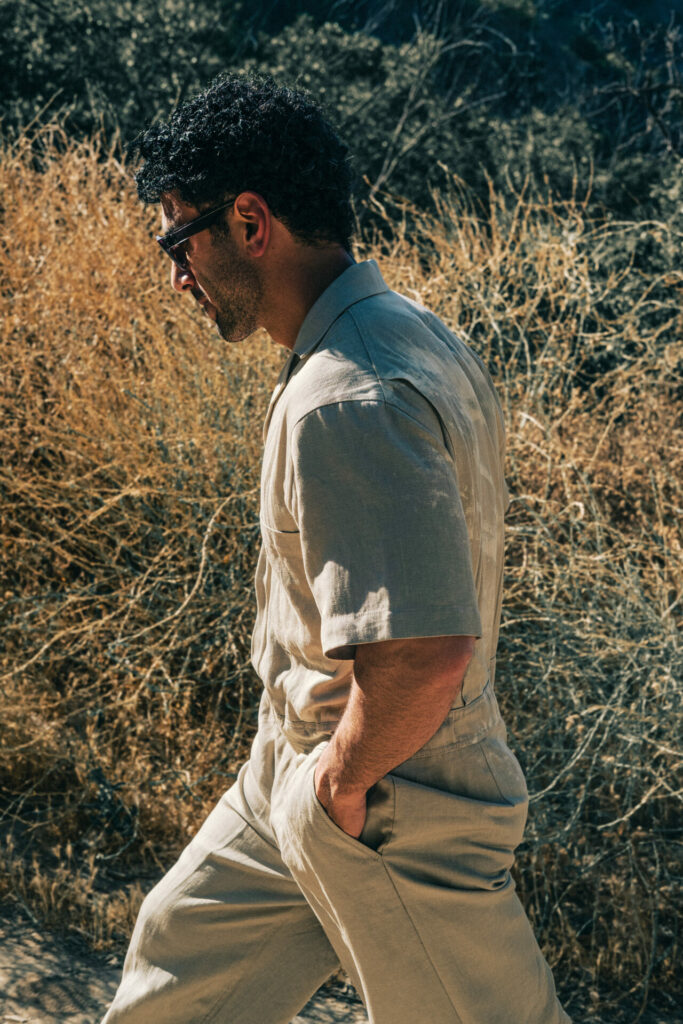 The coverall as modelled by Jwan Yosef
