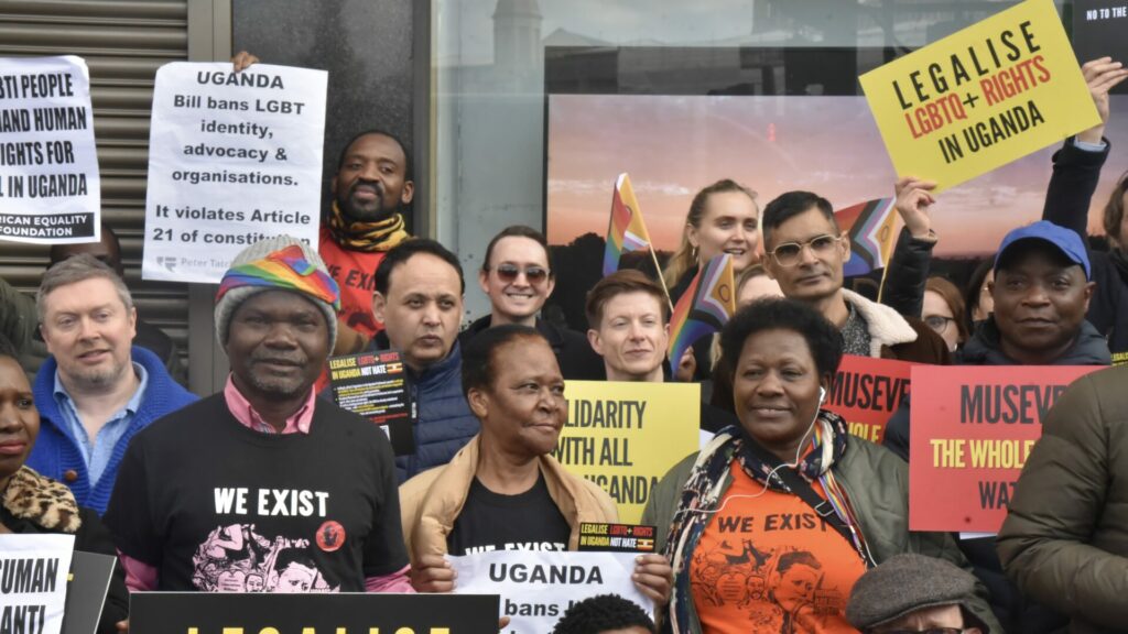 Protest in solidarity with Ugandan LGBTs against Uganda’s Anti-Homosexuality Bill.