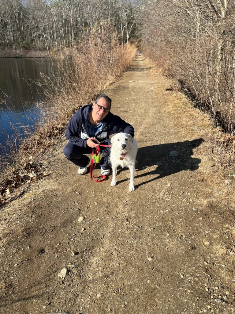 Michael Hakeem and his dog River