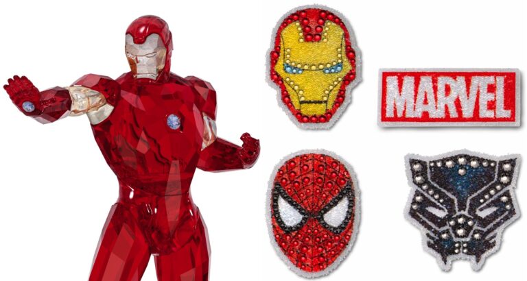 Iron Man figurine and stickers feature in the Swarovski x Marvel collaboration