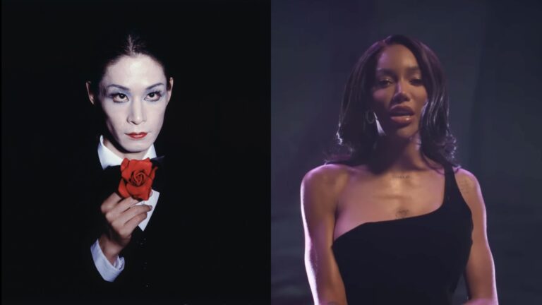 It Must Change cover art ‘Julia with Rose’ by Erika Yasuda and music video image of Munroe Bergdorf.