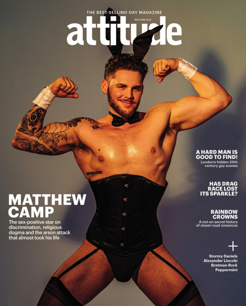 The May/June cover of Attitude featuring Matthew Camp.