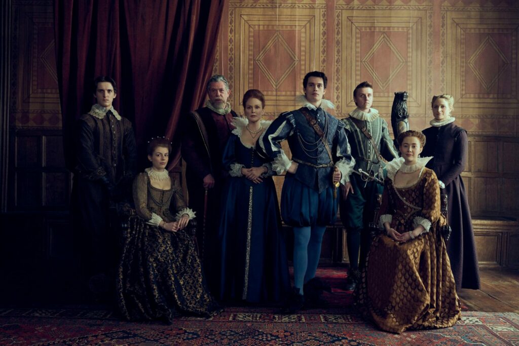 (L-R) Tom Victor, Amelia Gething, Sean Gilde, Julianne Moore, Nicholas Galitzine, Jacob McCarthy, Alice Grant, and Niamh Algar.McCarthy, Alice Grant, and Niamh Algar.