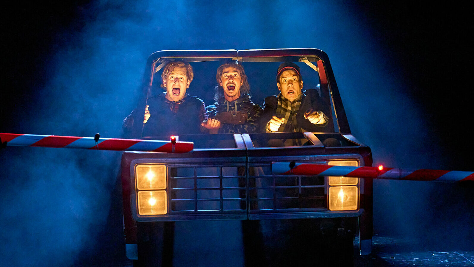 Chris Jenkins, Nick Hayes and Andy Karl in Groundhog Day at The Old Vic (Image: Supplied)