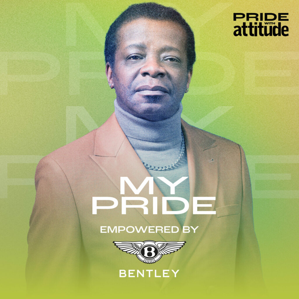 Stephen K. Amos with My Pride, empowered by Bentley logo