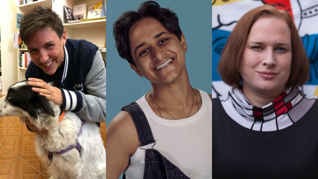 Meg-John Barker, Shivani Dave and Juliet Jacques all feature on Audible's Pride List of Queer Storytelling (Images: Provided)