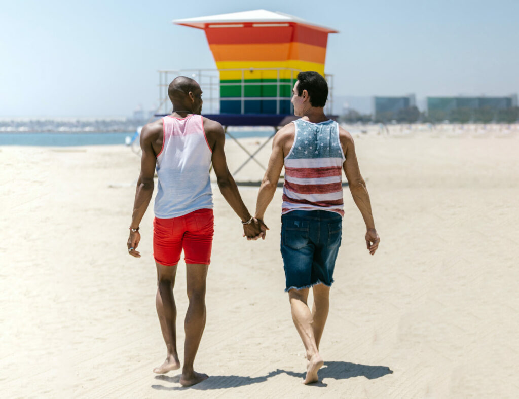 male couple on holiday 