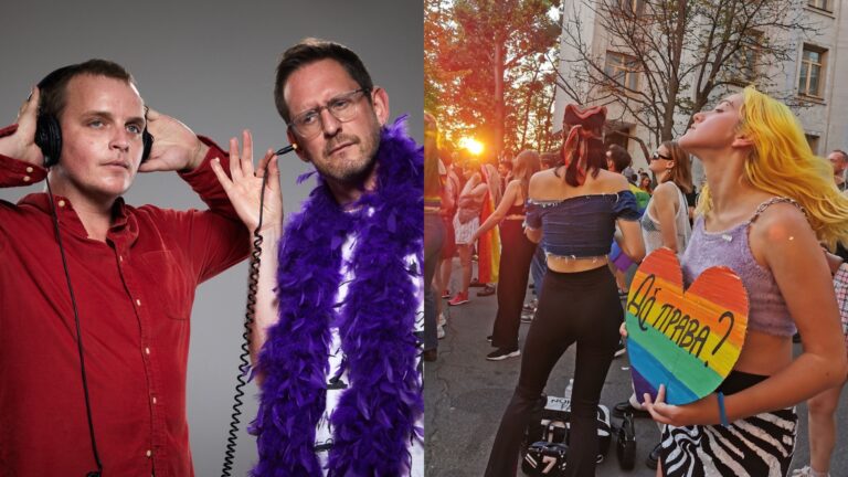 Max and Will, and a Ukraine Pride attendee (Images: Supplied)